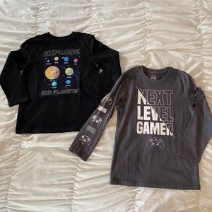 Wonder Nation Bundle 2 long sleeve shirts 1 black & 1 gray NWOT.